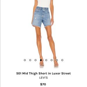 LEVIS 501 Mid Thigh Short in Luxor Street SZ 27